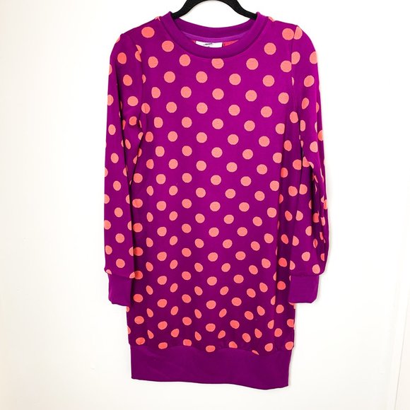 NWOT Victor Glemaud x Target Purple Polka Dot Long Sleeve Tunic Mini Dress XXS - Picture 2 of 6